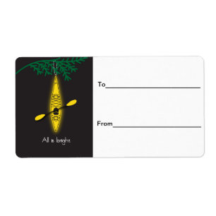Kayak "All is bright" Christmas label