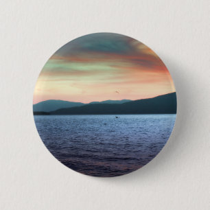Kayak and Gull Return 6 Cm Round Badge