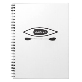 Kayak and paddle, simple black line art design spiral notebook
