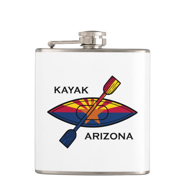 Kayak Arizona Flag Hip Flask (Front)