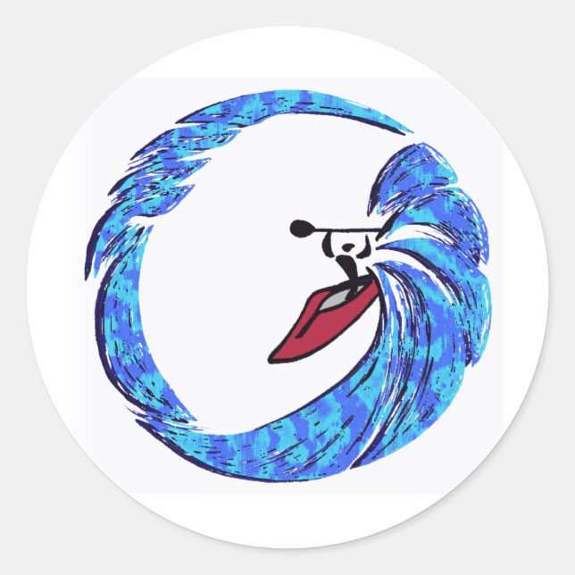 kayak Best Mornings Classic Round Sticker (Front)