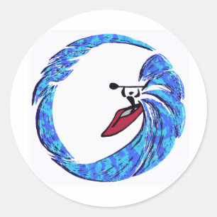 kayak Best Mornings Classic Round Sticker