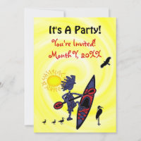 Kayak Birds Fun Party Invitation