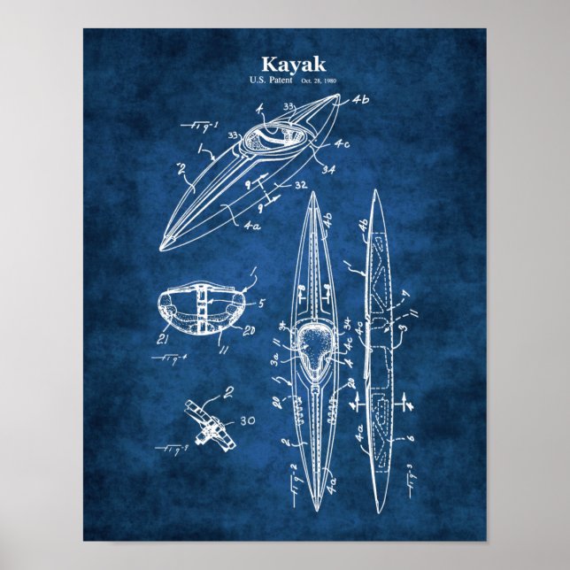 Kayak Blueprint Lakehouse Wall Decor (Front)
