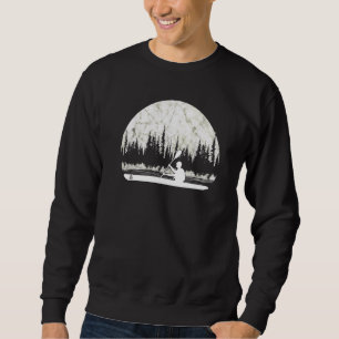 Kayak Boat Kayaking Full Moon Kayaker Paddling Sil Sweatshirt