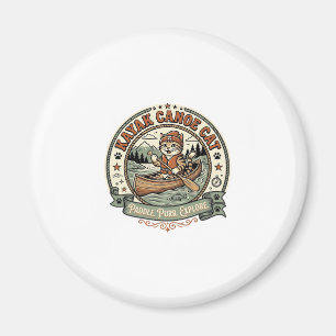 Kayak Canoe Cat Kayak Canoe Cat Vintage Vector Art Magnet