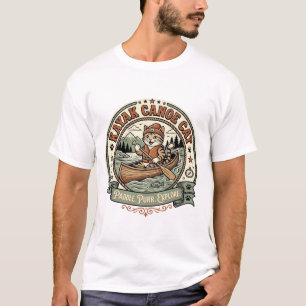 Kayak Canoe Cat Kayak Canoe Cat Vintage Vector Art T-Shirt