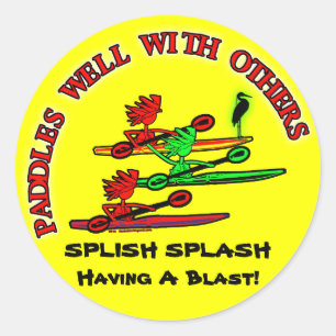 Kayak Canoe - Paddles Well With Others Classic Round Sticker