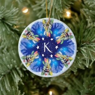 Kayak Christmas Tree Ceramic Tree Decoration