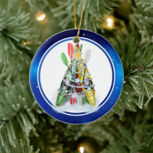 Kayak Christmas Tree Ceramic Tree Decoration