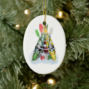 Kayak Christmas Tree Ceramic Tree Decoration