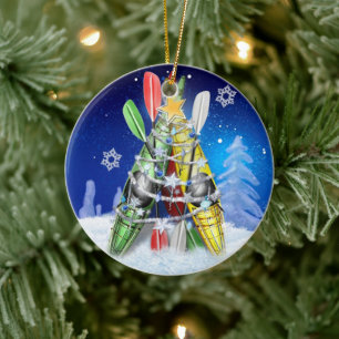 Kayak Christmas Tree Ceramic Tree Decoration