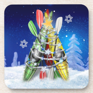 Kayak Christmas Tree Coaster