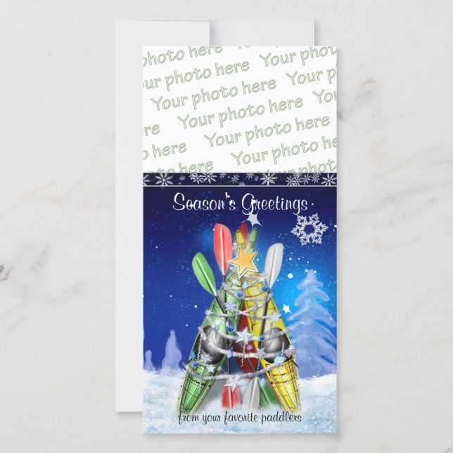 Kayak Christmas Tree Holiday Card (Front)