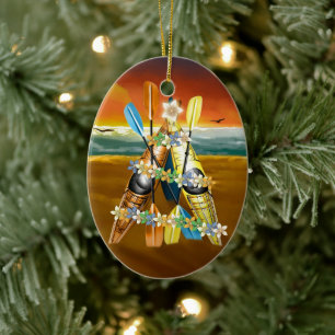 Kayak Christmas Tree - Tropical Ceramic Tree Decoration