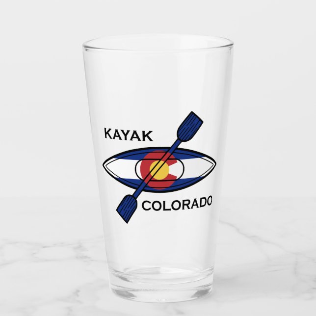 Kayak Colorado Flag Glass (Front)