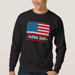 Kayak Dad America Us Flag Patriot Vintage Sweatshirt