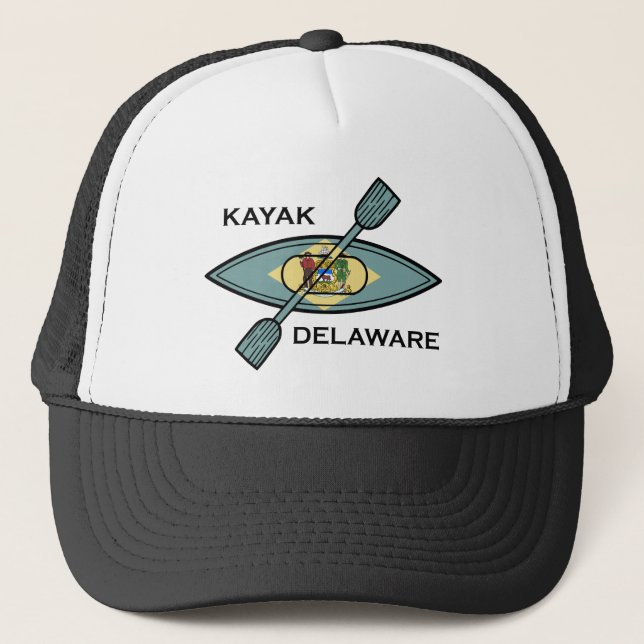 Kayak Delaware Flag Trucker Hat (Front)