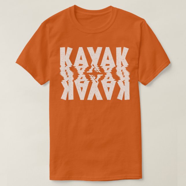 Kayak Distressed White Typography T-Shirt (Design Front)