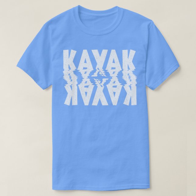 Kayak Distressed White Typography T-Shirt (Design Front)