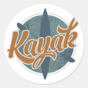 Kayak Emblem Classic Round Sticker
