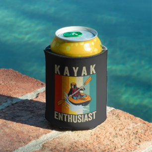 Kayak Enthusuast Funny Canoeing Vintage Retro   Can Cooler