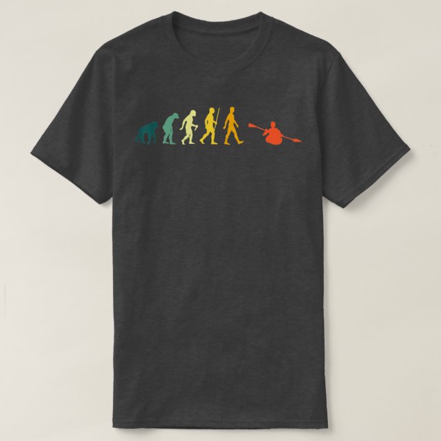 Kayak Evolution Retro Canoe Development Canoe  T-Shirt (Design Front)