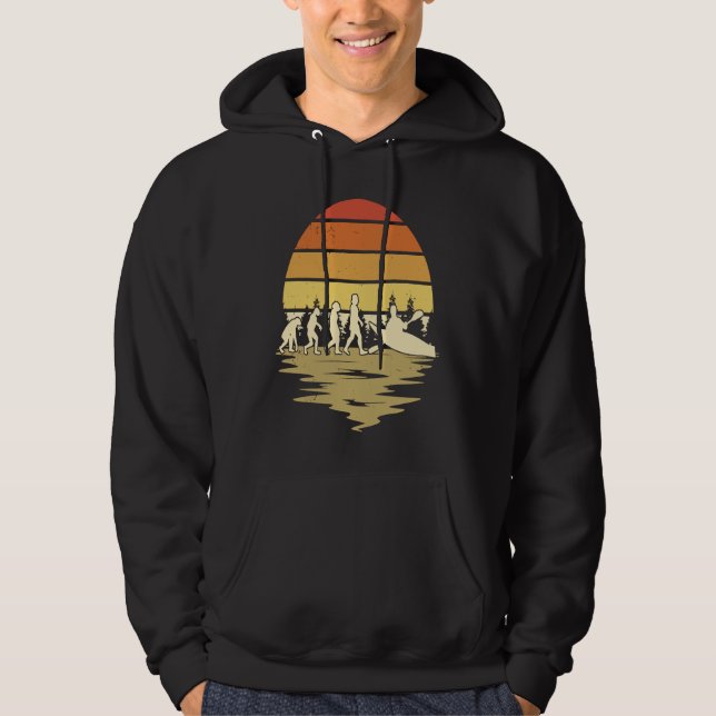 Kayak Evolution Retro Kayaker Hoodie (Front)