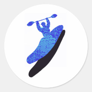 Kayak Exploring Belise Classic Round Sticker