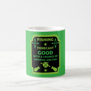 Kayak fish and camp fishing trip gifts coffee mug