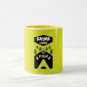 Kayak fish and camp fishing trip gifts   Two-Tone coffee mug
