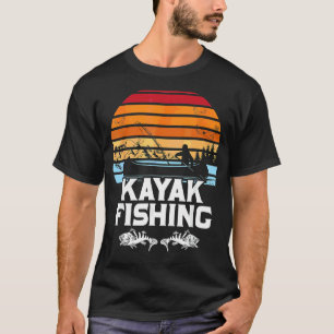 Kayak Fishing Addict Retro Sunset Vintage Lake Fis T-Shirt