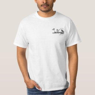 Kayak Fishing Black & White Whimsy T-Shirt