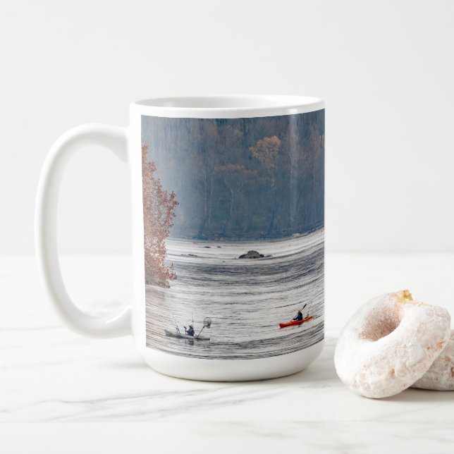 Kayak Fishing Coffee Mug (With Donut)