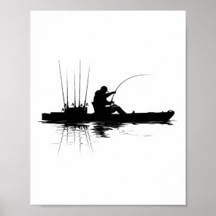 Kayak Fishing Graphic Fisherman Angling Kayaking A Poster