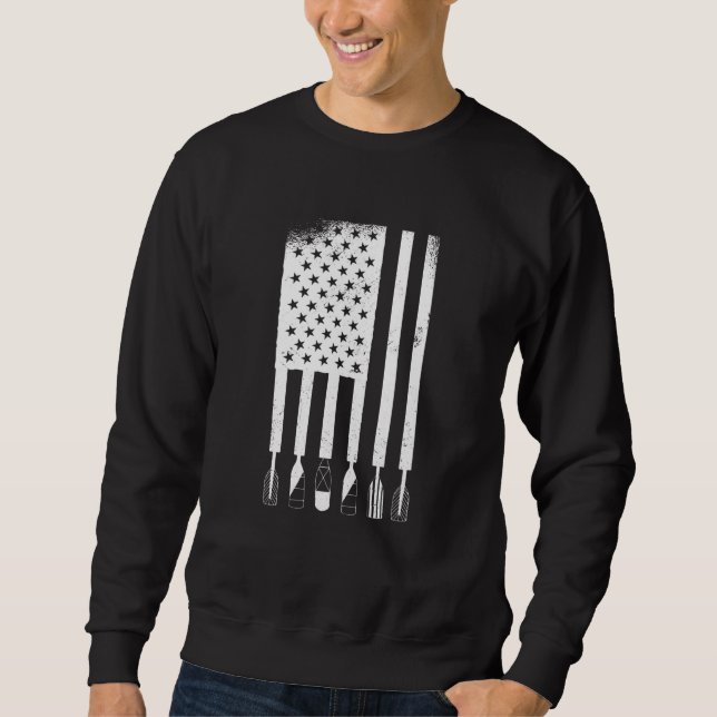 Kayak Fishing Kayaking Flag Sweatshirt (Front)