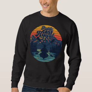 Kayak Fishing Paddle Retro Sunset Sweatshirt