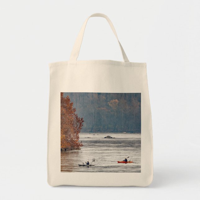 Kayak Fishing Tote Bag (Front)