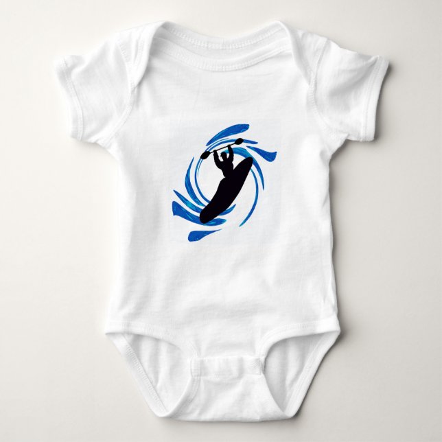 Kayak Flat Spinning Baby Bodysuit (Front)