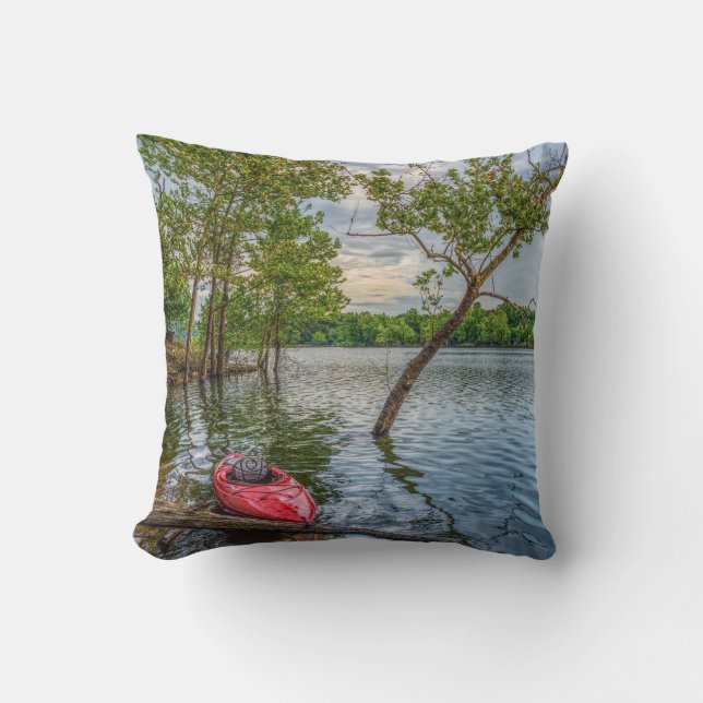 Kayak Floating On Table Rock Lake Cushion (Front)