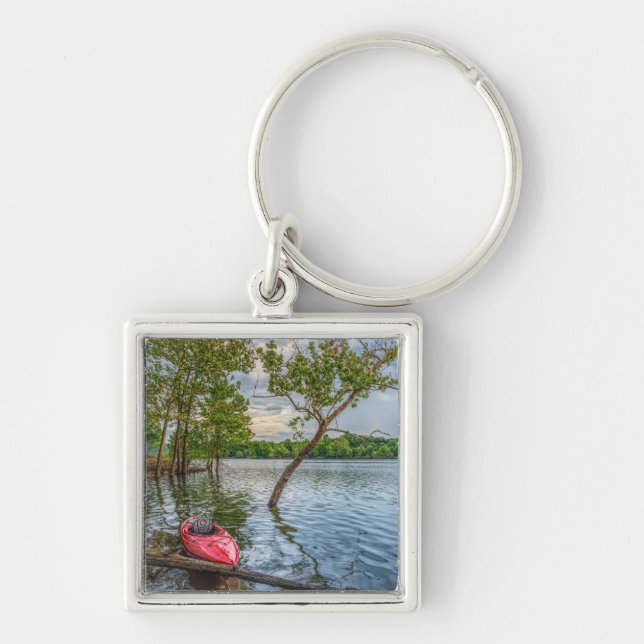 Kayak Floating On Table Rock Lake Key Ring (Front)