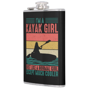 Kayak Girl But Cooler Hip Flask