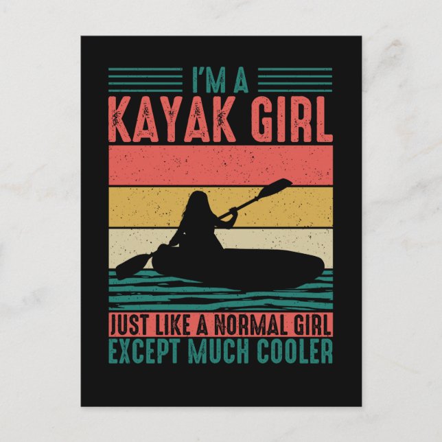 Kayak Girl But Cooler Postcard (Front)