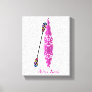 Kayak Girl Stretched Canvas Print
