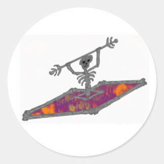 Kayak Gravity Bones Classic Round Sticker