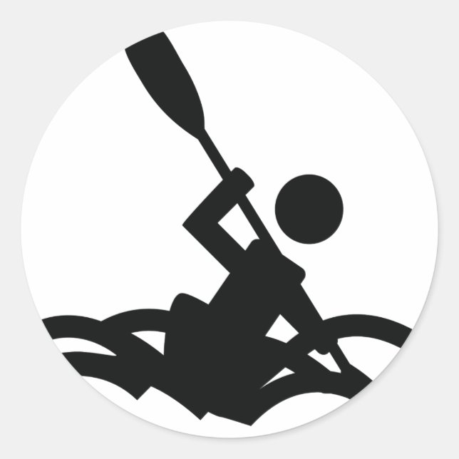 kayak icon classic round sticker (Front)