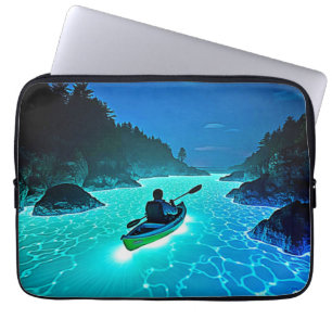 Kayak in Glowing Water Design Laptop Sleeve