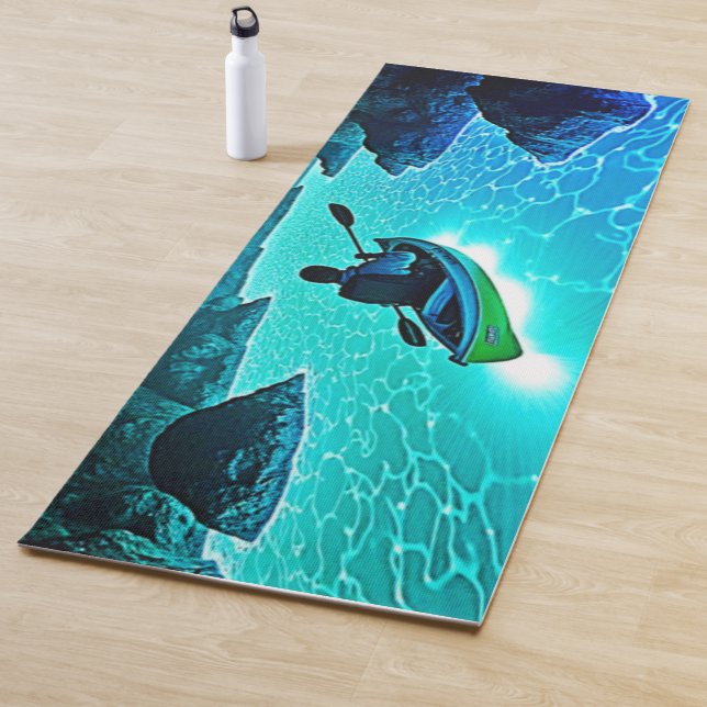 Kayak in Glowing Water Design Yoga Mat (In Situ)