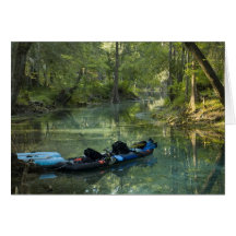 Kayak in Spring Blank Card