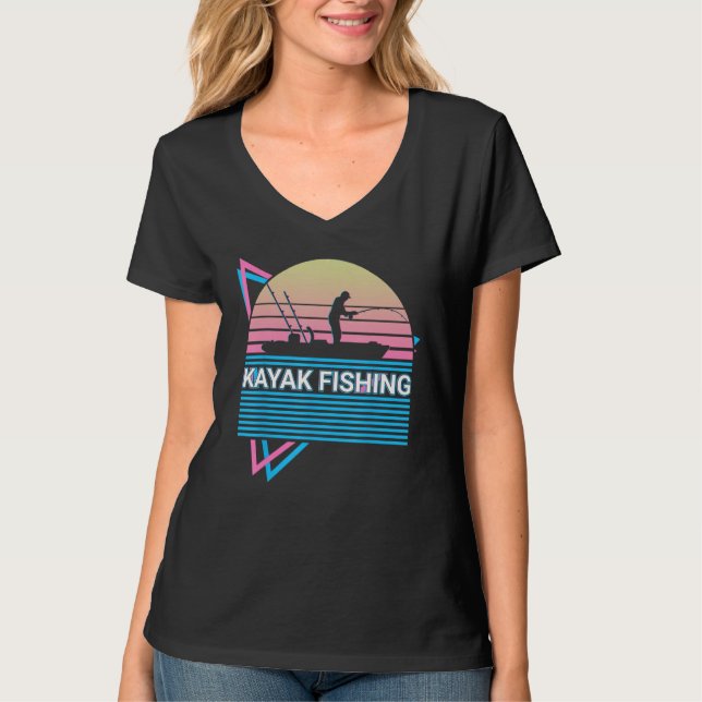 Kayak Kayaking Retro Kayak Fishing T-Shirt (Front)